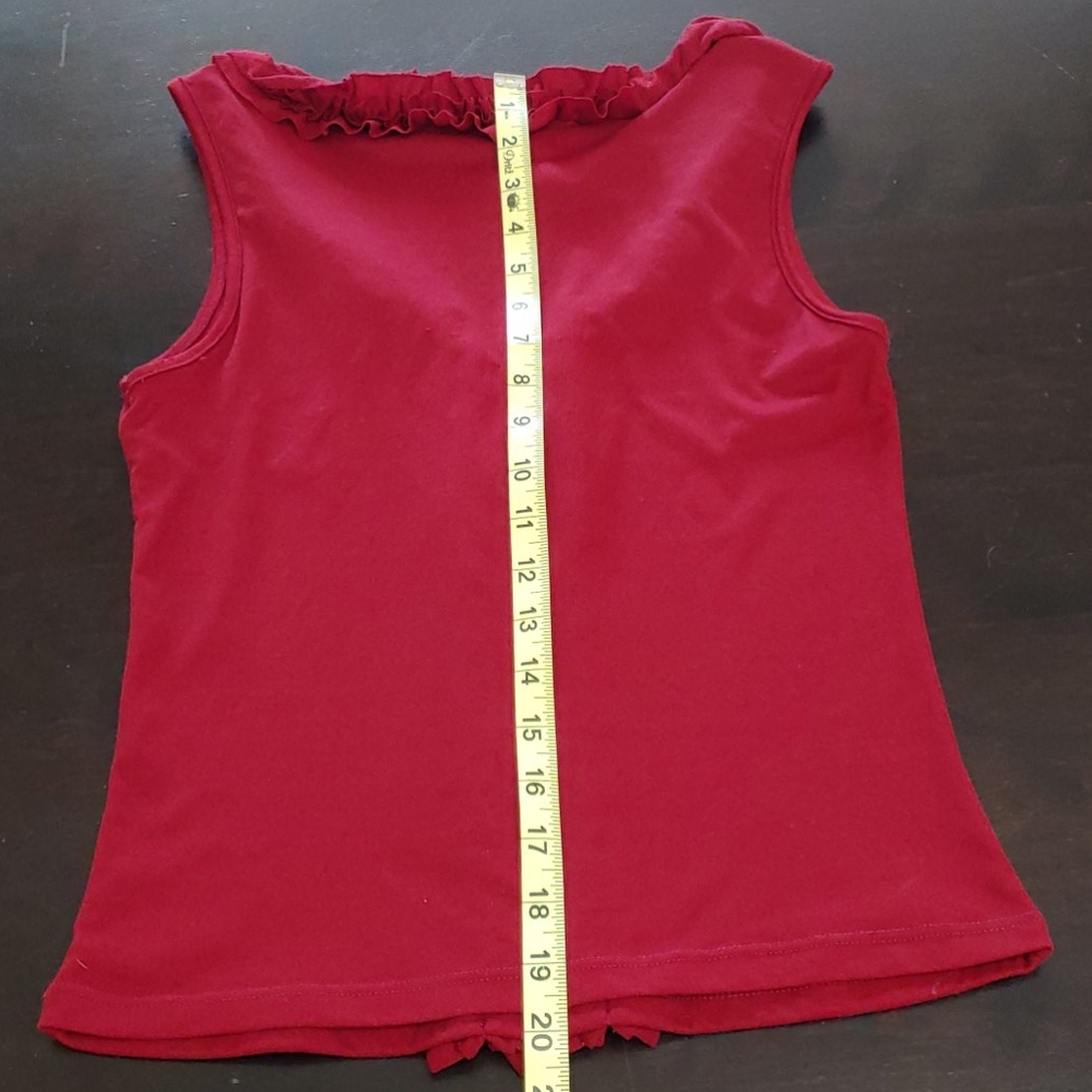 🌻Adorable Deep Red Ruffled Tank Top (M) - Picture 6 of 6